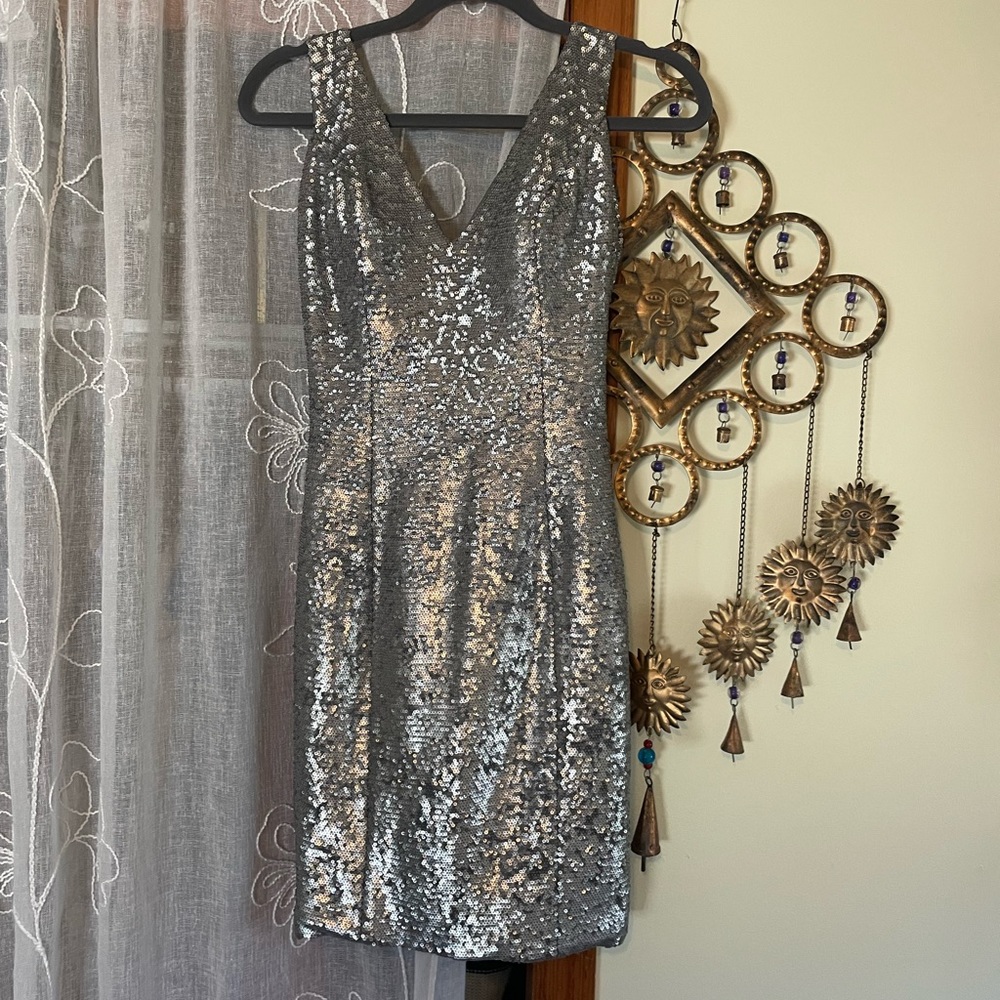 Silver sequin Cute Dress Sparkly New Year’s Eve Dress allure bridal 10